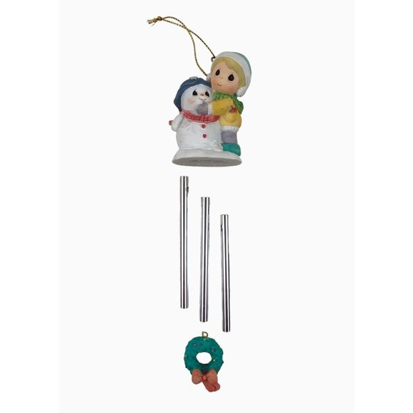 Precious Moments Snowman Girl Windchime Enesco 672289 Resin 1999 Ornament - Picture 4 of 10